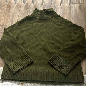 Sezane Olive Green Turtleneck Sweater